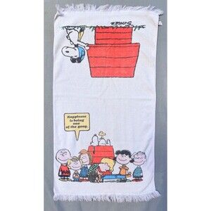 Vintage Peanuts Snoopy Vintage Large Towel 21” X 38” bath beach